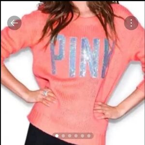 PINK VS Silver Sequin Coral Sweater 😍💎🔥